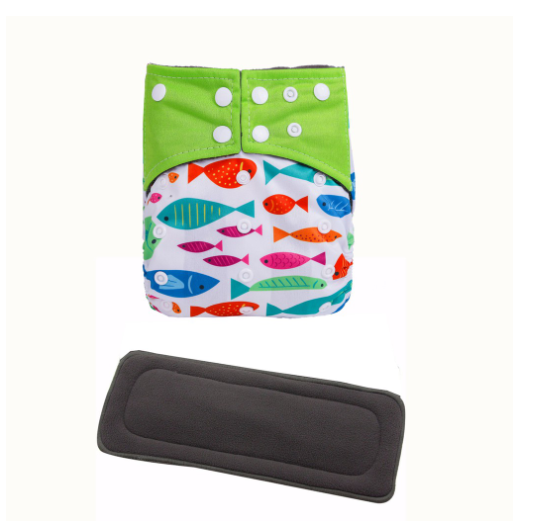 Cloth Diaper 1 Set With Bamboo Charcoal Inserts In Stocks D18