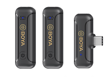 Boya BY-WM3T2-D/U Wireless Lavalier Microphone Noise Cancelling Mic for iPhone Android Camera Laptop Type-C Vlogging Live Podcast