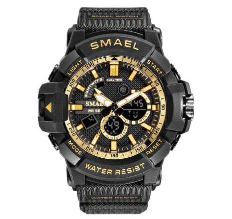 SMAEL 1809 Men's Army Watch 50m Waterproof Sports Watch Quartz Watch Multifunction LED Clock For Sports Men M1