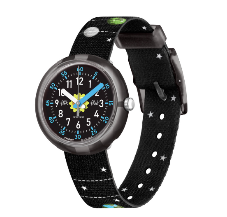Flik Flak Solar System FPNP097 Black Fabric Strap Watch