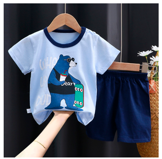 0-4Y For Boys Baby & Kids Sleeveless Shorts Set Pure Cotton Sando For Summer Kids D15