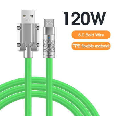 Original USB Liquid Silicone Cable Metal 6A Type C Fast Charge Cable Micro USB