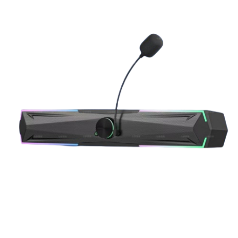 Zeus Sound Bar RGB LED Surround Gaming Speaker Bluetooth USB 3.5mm Audio With Mic Plug-in Version