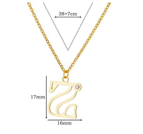 Zircon Initial Letter Necklace for Women Stainless Steel Gold Plated Chains Choker Name Pendant Necklaces New Vintage Jewelry Z