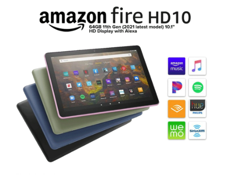 Amazon Fire HD10/HD 10 Tablet 64GB 11th Gen 10.1”HD Display with Alexa