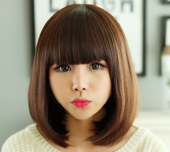Spot Wig Female Bobo Head Cute Short Straight Hair Chemical Fiber Headgear Female.