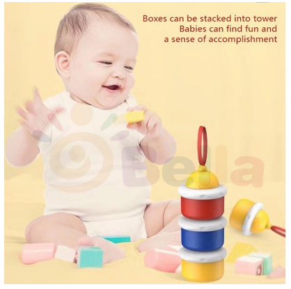 Spin 3 Layers Baby Formula Feeding Bottle Milk Powder Box Dispenser Container Storage