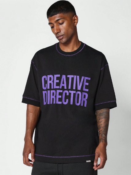 SUMWON Men Summer Streetwear T Shirts With Back Graphic Print