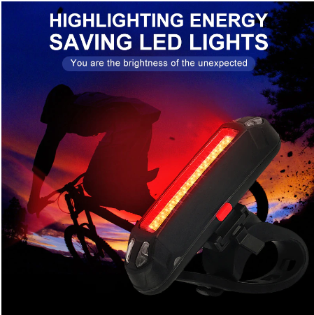 Bicycle Cycling USB Rechargeable Front Rear Light Bike COB Warning Light Monochrome Double Color