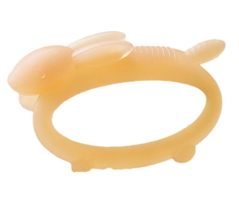 WIT Rabbit Teething Toy for Infants Chewing Toy Baby Teether Infant Chewable Bangle Promotes Healthy Tooth Development