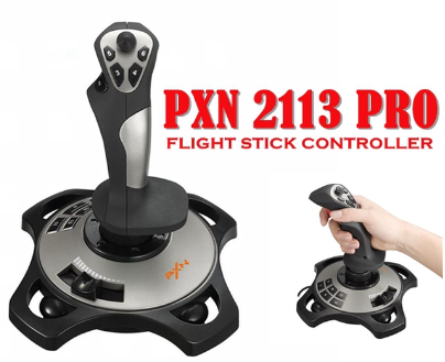 PXN 2113 PRO USB Flight Stick Controller Simulator with Advanced Throttle 4 Axis 8 Way HAT Switch