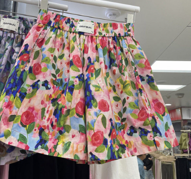 Lovito Boho Ditsy Floral Patched Ruched Shorts for Women LNE16163 Multi-Color