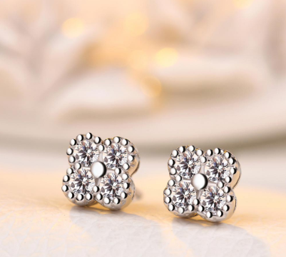 Clover Stud Stone Earrings