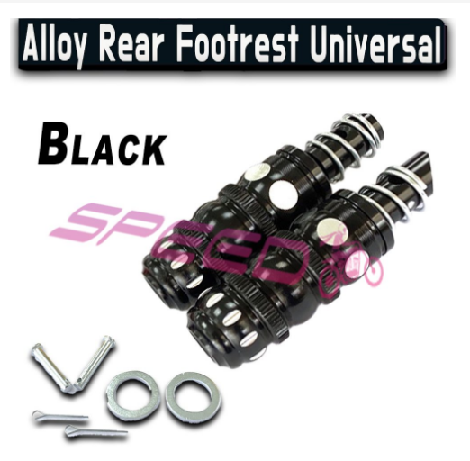 Pair Alloy Rear Footrest Motorcycle Pedals Universal With Screws