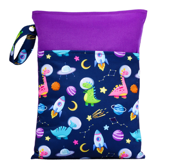 25x35cm Wet Dry Bags Double Pocket Zipper Wet Bag For Baby Cloth Diapers Washable Travel Bags Clothes with Two Zip Bag 0017