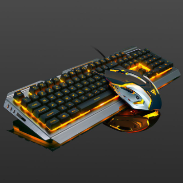 Wired USB Ergonomic Backlit Alloy Gaming Keyboard Game Mechanical Operation feel Keyboard and Mouse
