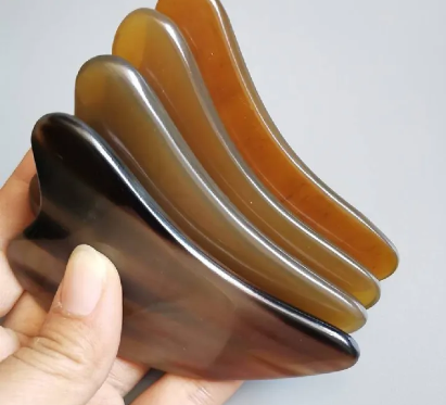 Natural Ox Horn Gua Sha Board Gouache Scraper Face Massager Facial Lift Scraping