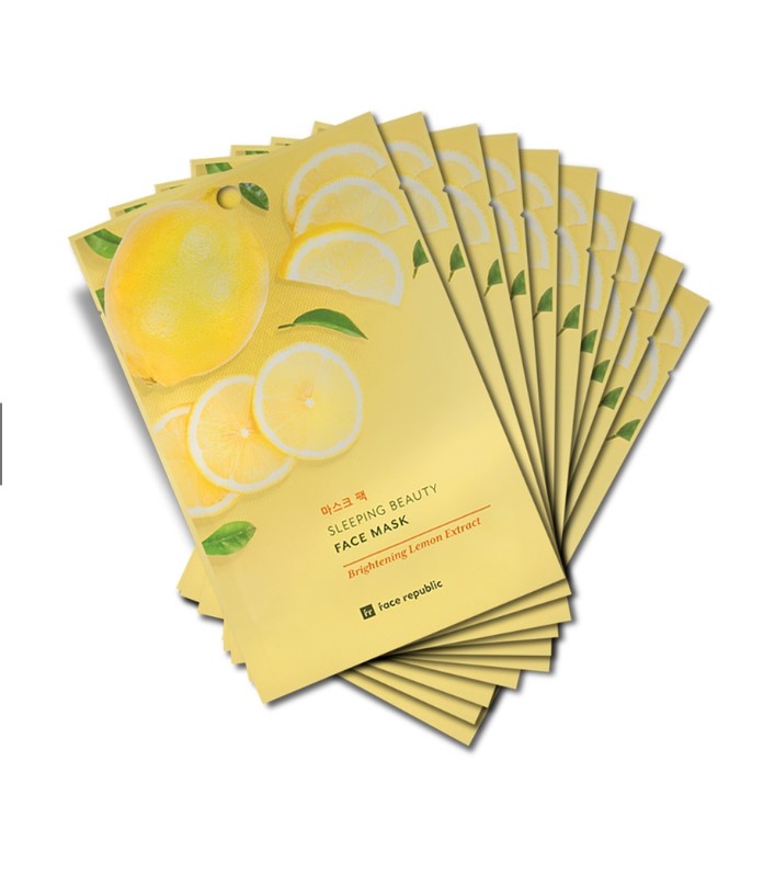 Sleeping Beauty Face Mask Brightening Lemon Extract 23g 10Pcs