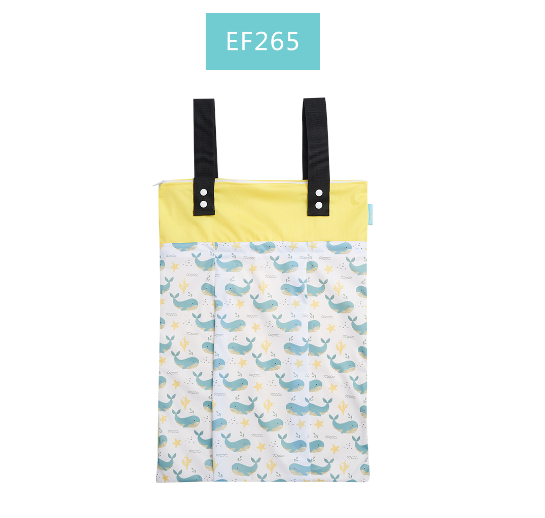 Happyflute Large Hanging Wetbag Waterproof Baby Cloth Diaper Nappy Bag Washable Dry And Wet Separation Mama Bag 55X40CM 1