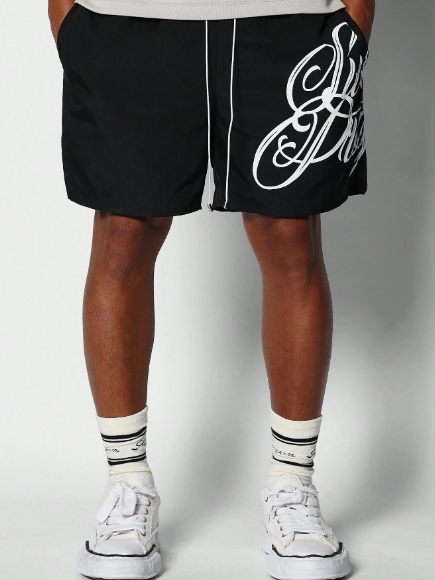 SUMWON Nylon Short With Script Graphic