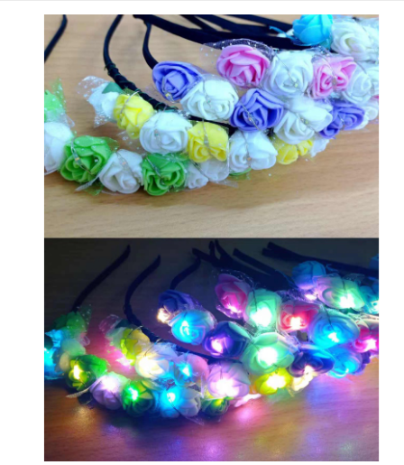 LED Light Flower Headband for Christmas, Halloween, Wedding, Party Events