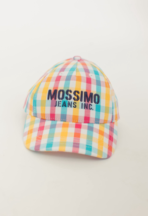 Mossimo White Yellow Mosskids Check Patterned Cotton Cap