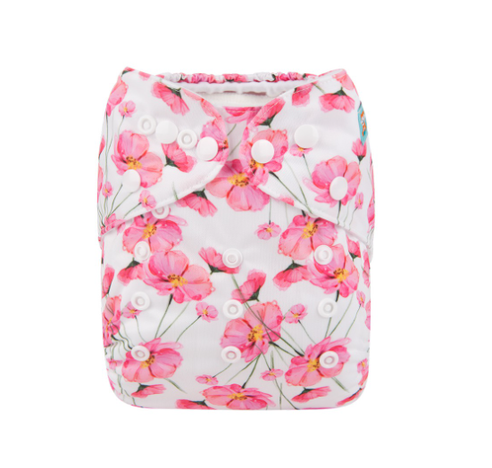 Alva Baby Cloth Diapers 1Set With Bamboo Charcoal Insert Printed Washable Diapers Cloth Diaper Pocket Nappy D8