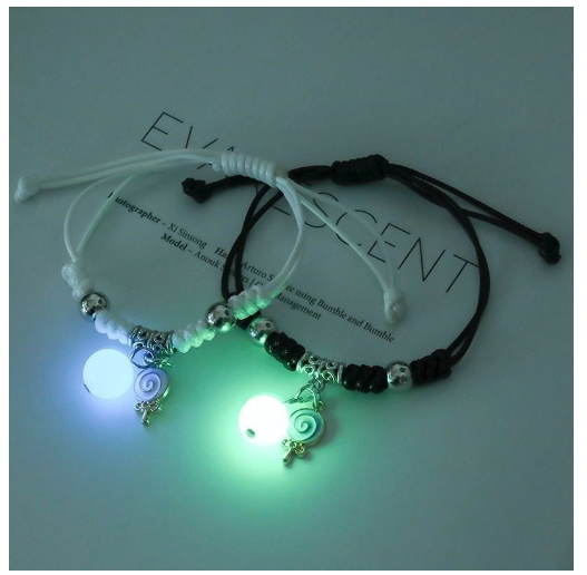 2Pcs Glow in the Dark Luminous Bracelet For Women Adjustable Fashion Women Men Couple Bracelet Best Friends Bracelets B31