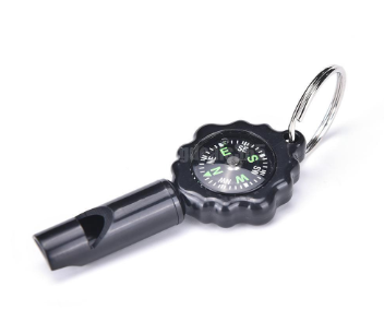 Camping Survival Whistle Compass Thermometer LED Flashlight