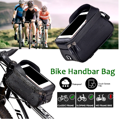 Bicycle Frame Bag Organizer For Mountain Bike Cycling Road Biking With Soft Touch Screen Waterproof