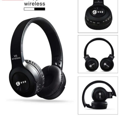 V2S V5 Wireless 5.0 EDR Bluetooth Headphone MP3 TF Card FM Radio Function Bass Headset