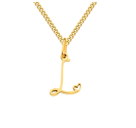 Cursive Initial Necklaces for Women Girls,14K Gold Filled Personalized Monogram Name Letter Necklace Jewelry Gifts