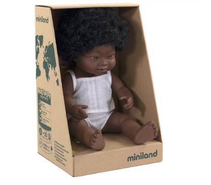 Miniland African Girl With Down Syndrome 38 cm Baby Doll