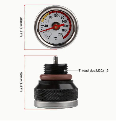 M20x1.5 Motorcycle Fuel Tank Cap With Oil Temperature Gauge Engine Valve Cover Oil Filler Cap For Haojue TR300 For Harley X350
