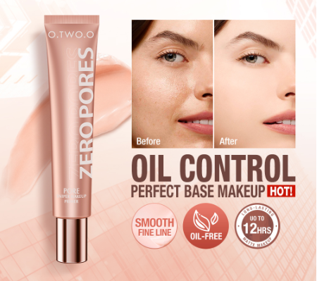 O.Two.O Primer Make Up Base Invisible Pore Soft Focus Makeup Oil-Control Long-Lasting Brighten Smooth Foundation Moisture For Face Pink