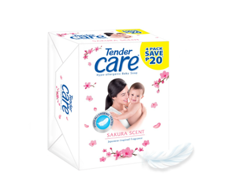 TENDER CARE Sakura Scent Hypo-Allergenic Baby Soap 65Gx4