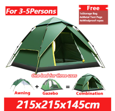 6-8 tent Person Waterproof Automatic tent Pop Up Double Layers Camping Tent With Yard Tent
