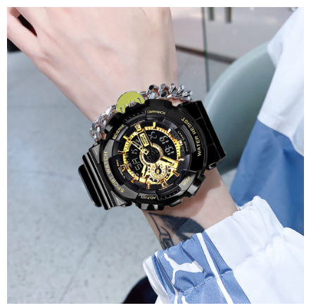 Original LED Number+Pointer Sports Waterproof Universal Fashion Luxury Luminous Men's Watch Outdoor Quartz Silicone Wrist Watch BLACK GOLD