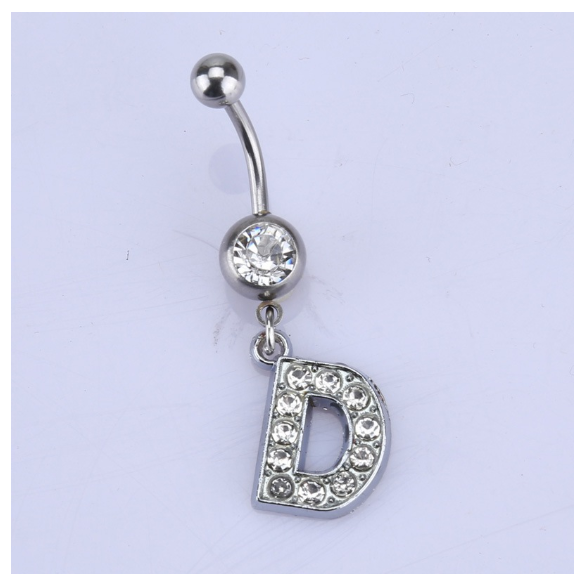 Body Piercing Drop Dangle Belly Button Rings Navel 26 Letter Ring Jewelry Sexy D