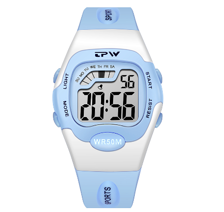 TPW 37mm Midsize Digital Watch For Women Teenage 50 Meter Water Resistant Wrist Watch Sport BLUE