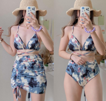 3 in 1 SWIMSUIT PRINTED / KNITTED FABRIC / FIT UP TO SEMI-LARGE / PADDED BRA