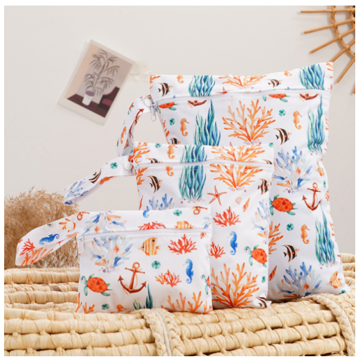 3Pcs Set Cloth Nappy Bags Wet Dry Bags Storage Organiser Waterproof Washable Reusable Large Bag For Diapers Nappy s3