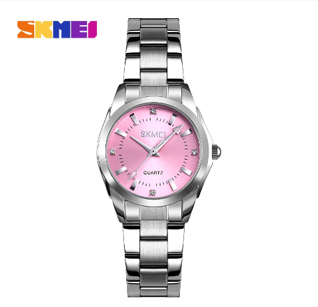 Skmei Casual Romantic Quartz Waterproof Watch for Women 1620 SILVER PINK