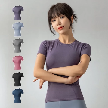 Superflower Women's Sportswear Quick Dry Short Sleeves Workout T-shirt Fitness Running Stretchable Yoga Tops