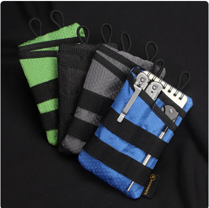 Compact Pocket Organizer Pouch Multifunctional for Camping Hiking Mountaineering Card Key EDC Tool Storage Bag