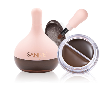 SANIYE 2 in 1 Double Layer Waterproof Eyebrow Powder Eyeliner Gel With Brush Waterproof Eye Makeup Set M348