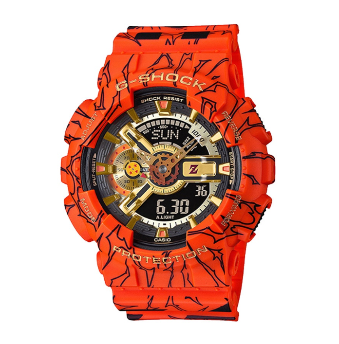 Casio G-Shock Dragon Ball Z Two Tone Resin Digital Watch For Men CGA-110JDB-1A4DR