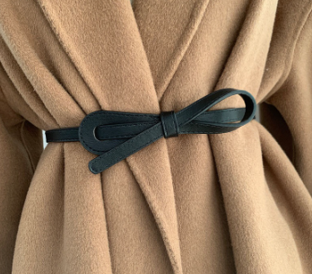 New Knot Belts For Women Soft Pu Leather Belt Black Coffee Straps Wild Dress Coat Waistband