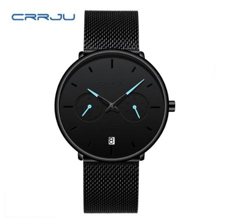 CRRJU Men's Watch Stainless Steel Casual Business Sports Quartz Waterproof 2162 XM No Box M02