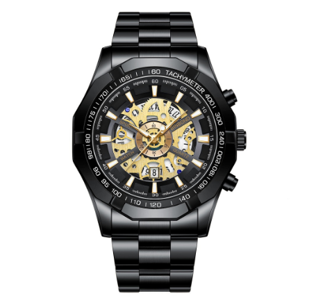 Original Luxury Fashion Hollow Luxury Stainless Steel Waterproof Men's Business Watch Blue Quartz Wrist Watch M7